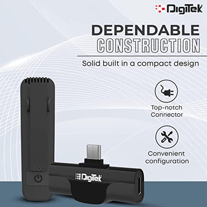 Digitek DWM-001 Wireless Microphone & Receiver with Type C