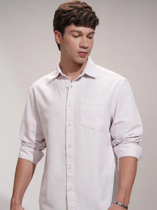 Suburbans Men Pink Self Design Relaxed Fit Casual Shirt