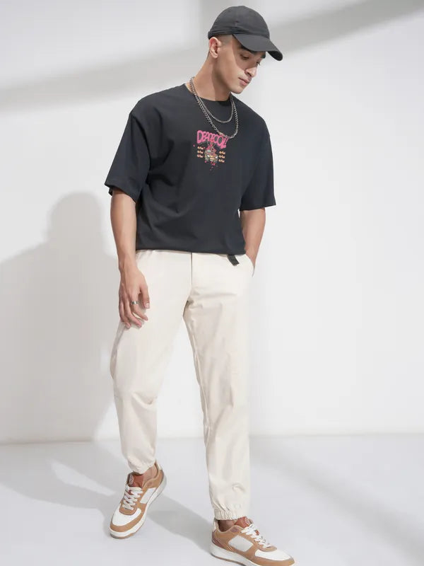 Suburbans  Men White Relaxed Fit Solid Cargos