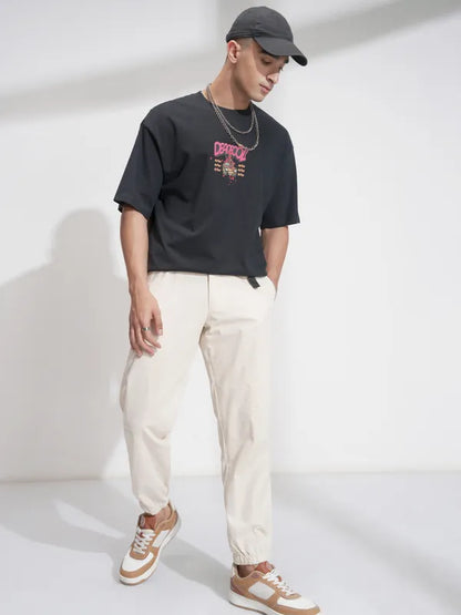 Suburbans  Men White Relaxed Fit Solid Cargos