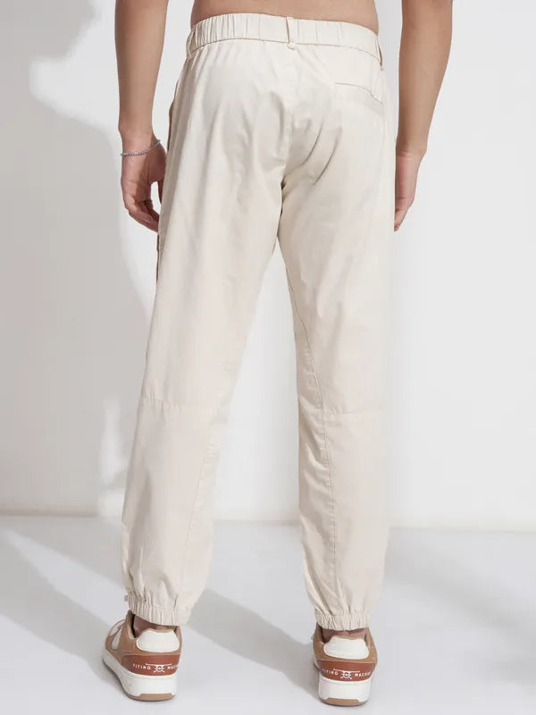 Suburbans  Men White Relaxed Fit Solid Cargos