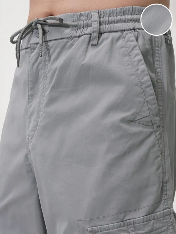 Suburbans  Men Grey Solid Loose Fit Cargos