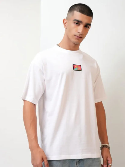 Highlander Men White Printed Round Neck T-Shirts