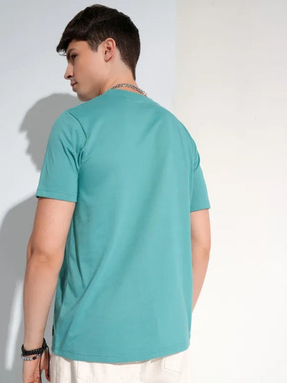 Suburbans Men Sage Printed Round Neck T-Shirt