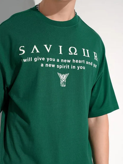 Suburbans  Men Green Printed Round Neck T-Shirt