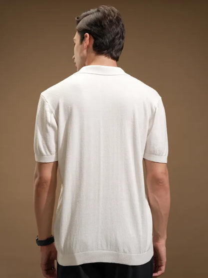 Suburbans Men White Printed Round Neck T-Shirts