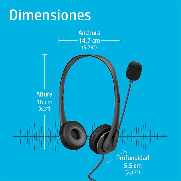 HP Stereo Wired On Ear Headphones with Mic USB G2