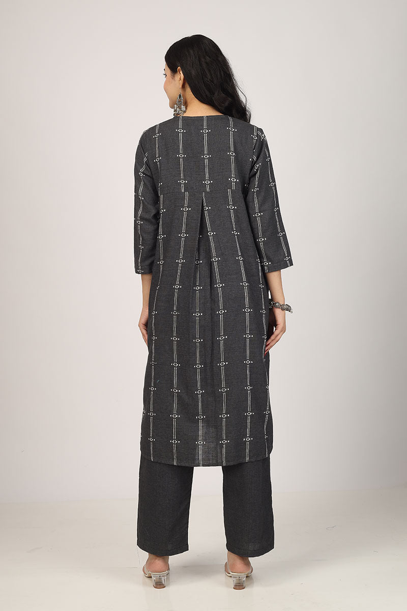 100% Cotton Black Kurta Pyjama Set