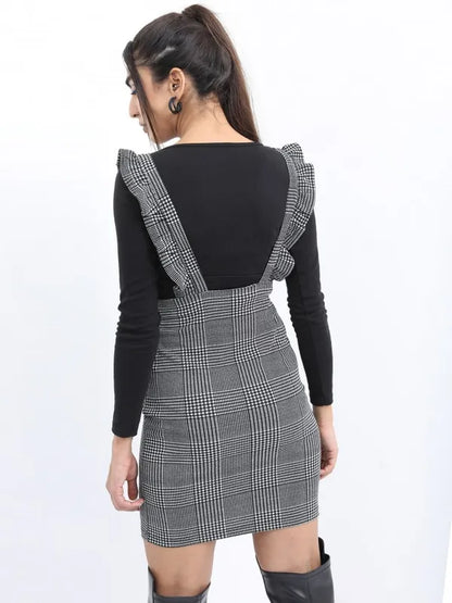 Suburbans  Women Black Checked Bodycon Dresses