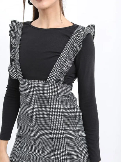 Suburbans  Women Black Checked Bodycon Dresses