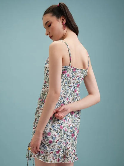Suburbans  Women White Printed Bodycon Dresses