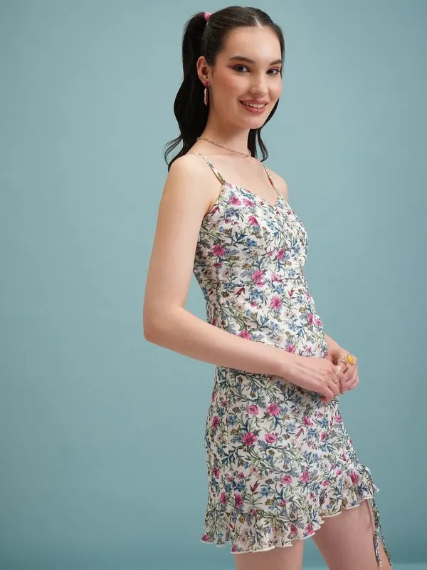 Suburbans  Women White Printed Bodycon Dresses