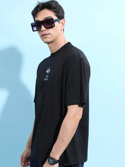 Suburbans Men Black Printed Round Neck T-Shirts
