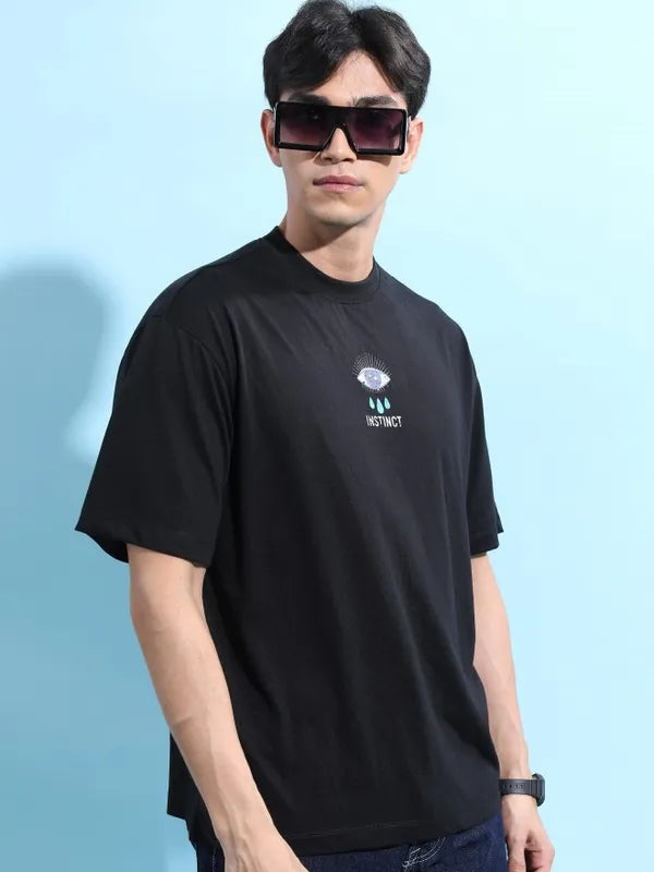 Suburbans Men Black Printed Round Neck T-Shirts
