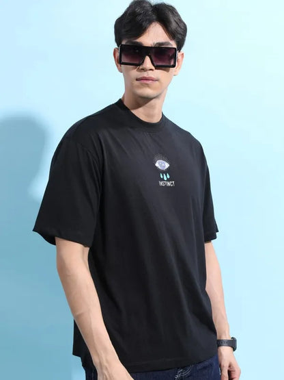 Suburbans Men Black Printed Round Neck T-Shirts