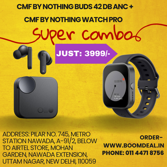 CMF by Nothing Watch Pro 1.96 AMOLED BT Calling Smartwatch with AI Noise Reduction (Combo pack offer)