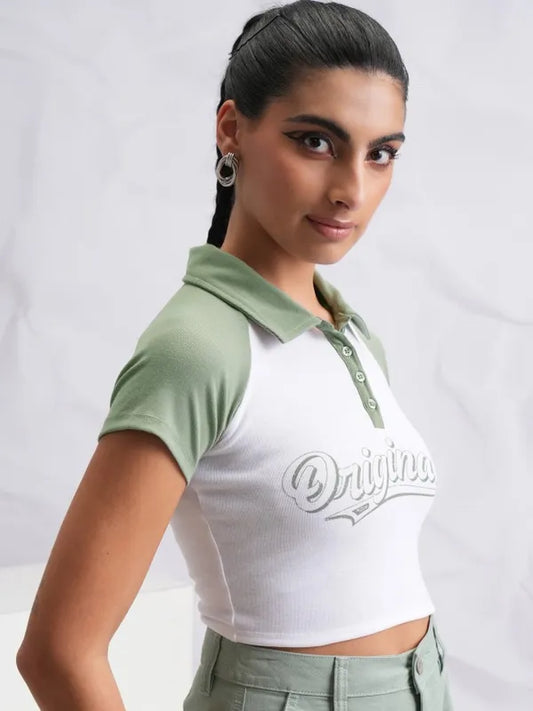 Suburbans  Women White Printed Fitted Tops