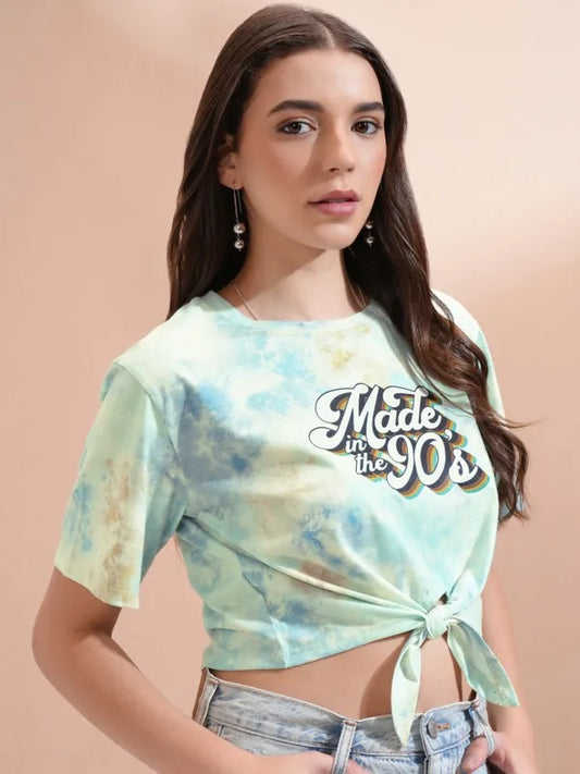 Suburbans   Women Green Printed Regular Top