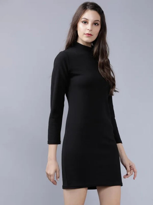 Suburbans  Women Black Solid Bodycon Dresses