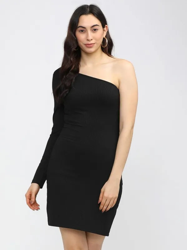 Suburbans  Women Black Solid Bodycon Dresses