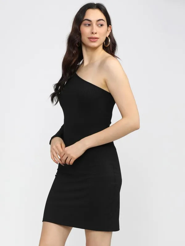 Suburbans  Women Black Solid Bodycon Dresses