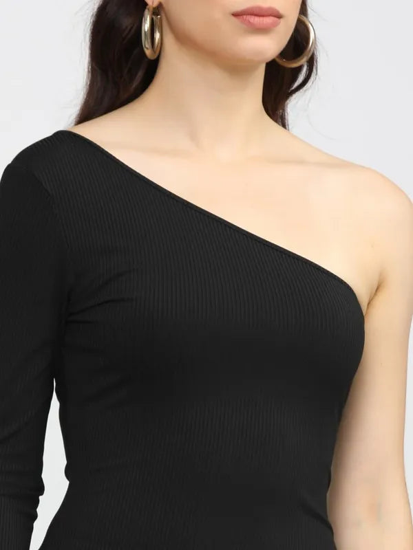 Suburbans  Women Black Solid Bodycon Dresses