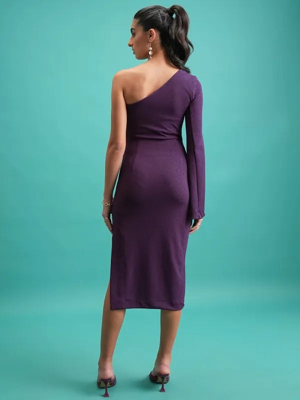 Suburbans  Women Purple Solid Bodycon Dresses
