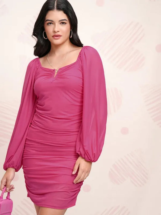 Suburbans   Women Pink Solid Bodycon Dress