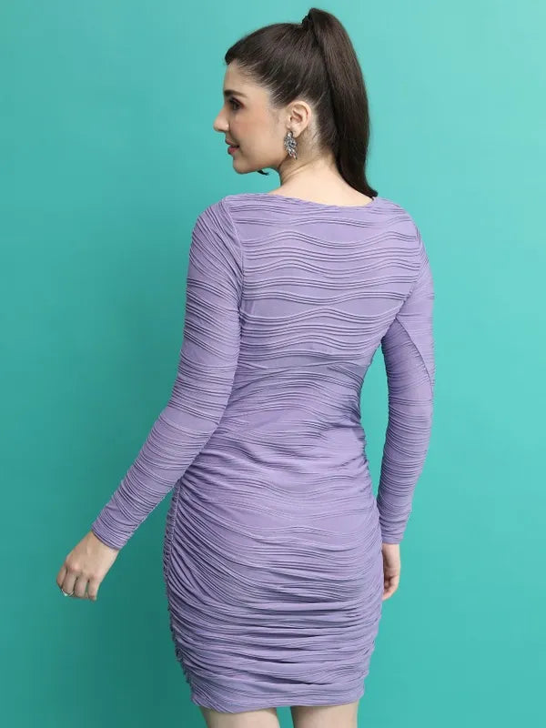 Suburbans  Women Purple Solid Bodycon Dresses