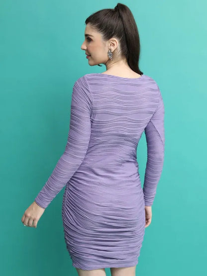Suburbans  Women Purple Solid Bodycon Dresses