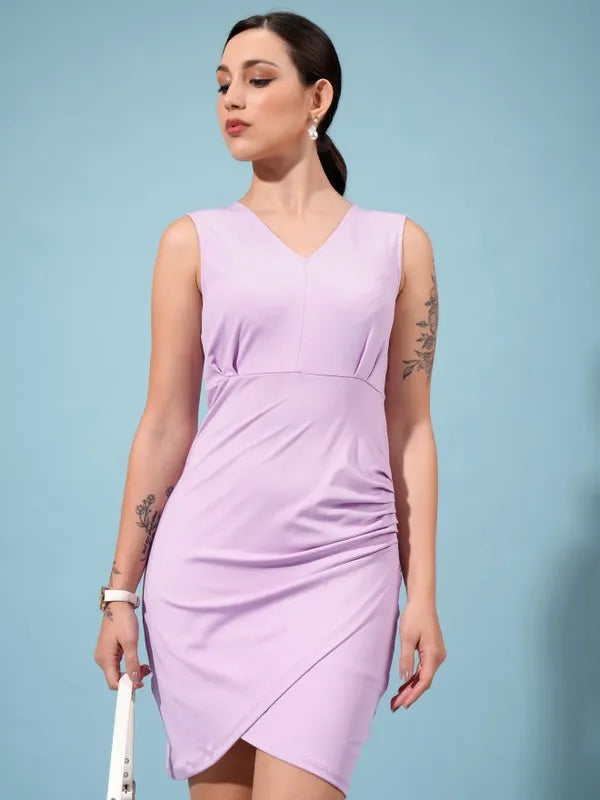 Suburbans  Women Pink Solid Bodycon Dresses