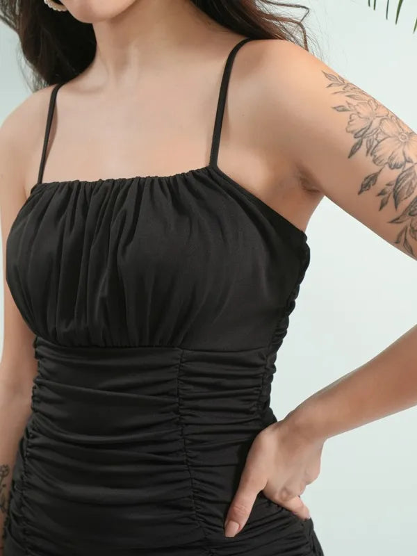 Suburbans   Women Black Solid Bodycon Dresses