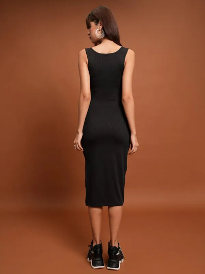Suburbans Women Black Solid Bodycon Dresses