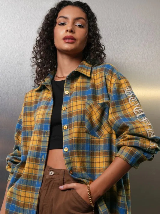 Suburbans   Women Mustard Textured Oversized Fit Overshirt