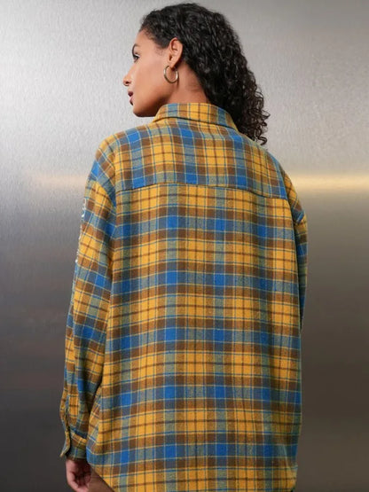 Suburbans   Women Mustard Textured Oversized Fit Overshirt
