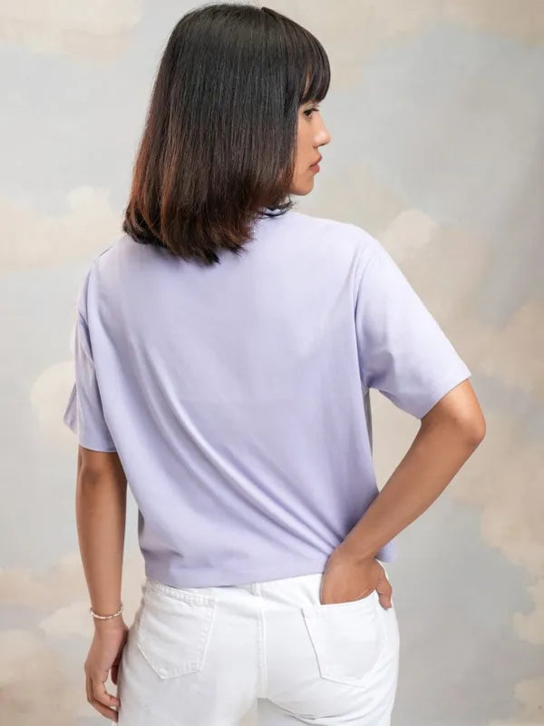 Suburbans   Suburbans  Women Purple Printed Round Neck T-Shirt