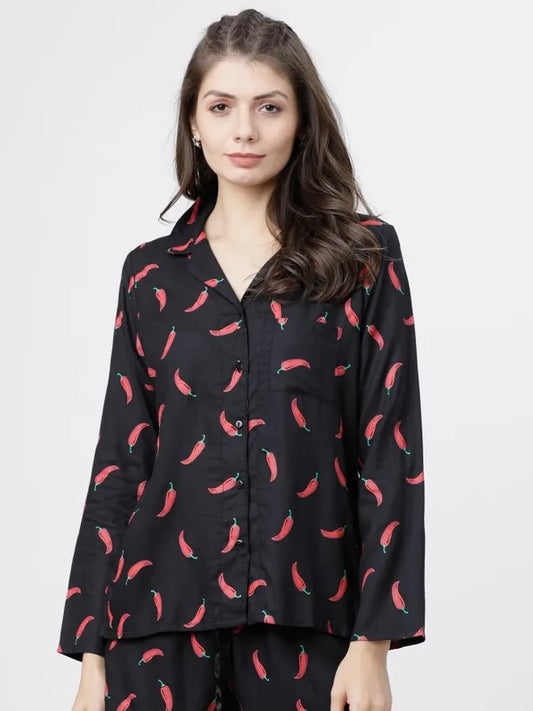 Suburbans  Printed Regular Fit Sleep Shirts
