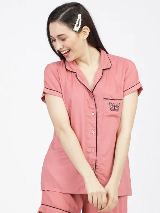 Suburbans  Solid Regular Fit Sleep Shirts