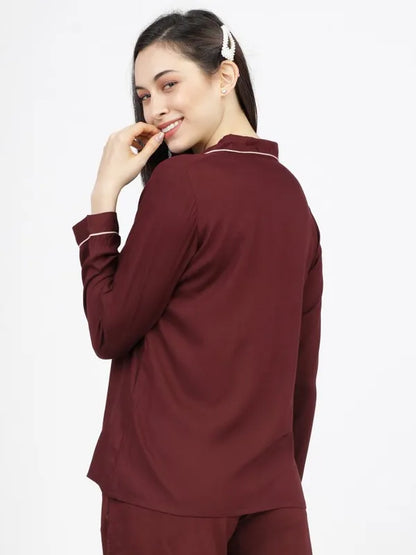 Suburbans  Solid Regular Fit Sleep Shirts