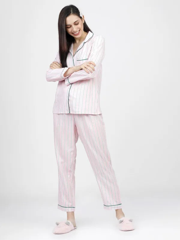 Suburbans  Striped Regular Fit Sleep Shirts