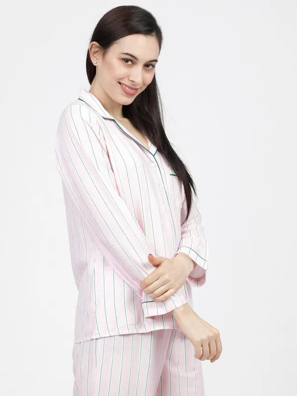 Suburbans  Striped Regular Fit Sleep Shirts