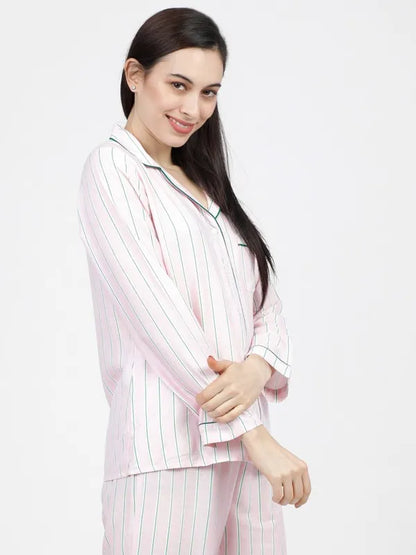 Suburbans  Striped Regular Fit Sleep Shirts
