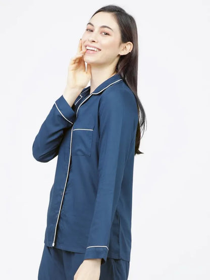 Suburbans  Solid Regular Fit Sleep Shirts