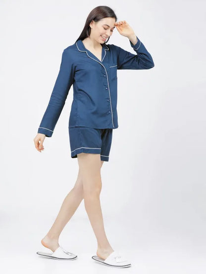 Suburbans  Solid Regular Fit Sleep Shirts