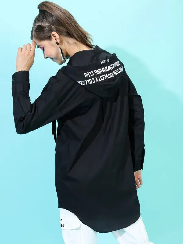 Suburbans  Women Black Printed Casual Shirts