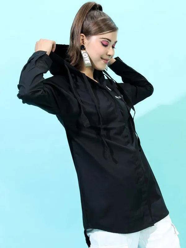 Suburbans  Women Black Printed Casual Shirts