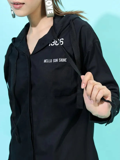 Suburbans  Women Black Printed Casual Shirts