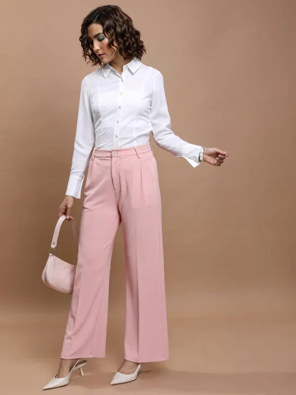 Suburbans  Women White Solid Casual Shirts