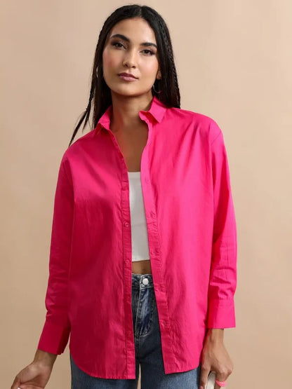 Suburbans   Women Pink Solid Casual Shirts