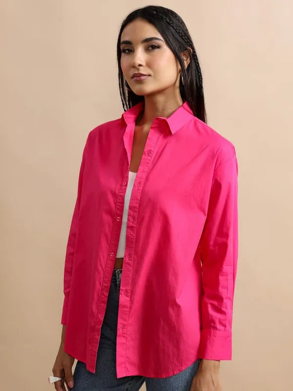 Suburbans   Women Pink Solid Casual Shirts
